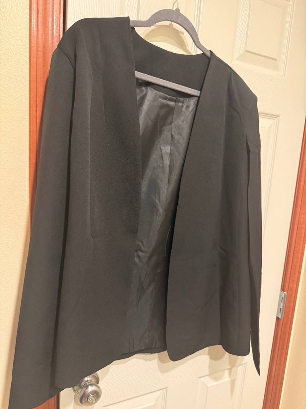 Cape Blazer Bundle — Black + Cream Open-Front Lined Blazers XXL